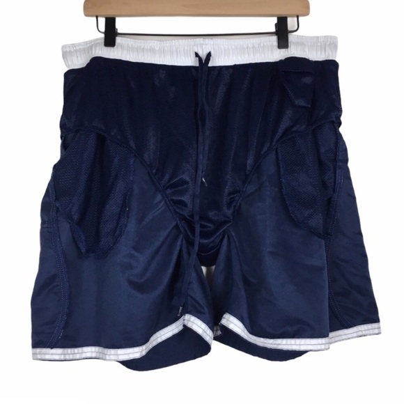 NIKE Swim Trunks Shorts Men Navy Blue White Spellout Classic Beach Pool Size XXL - Picture 6 of 12